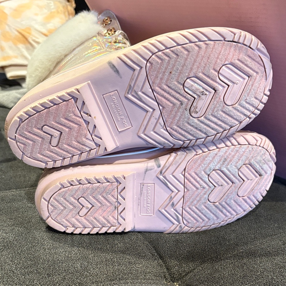 London Fog girls' iridescent snow boots size 3 - Picture 12 of 16